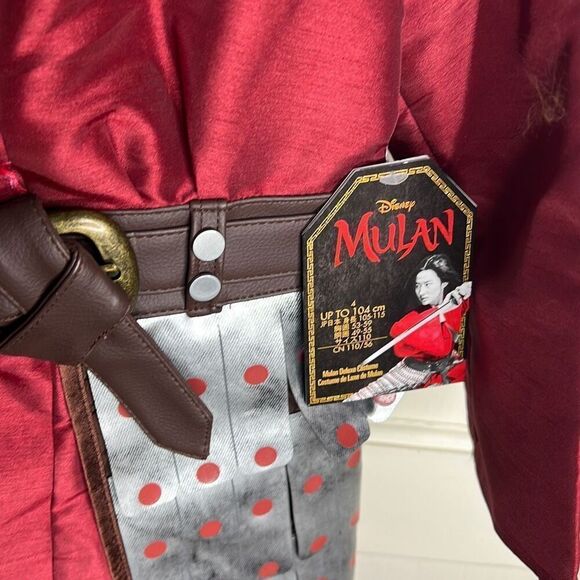 Disney Mulan Live Action Film Warrior Deluxe Costume Halloween Girls 4T New - Picture 4 of 9